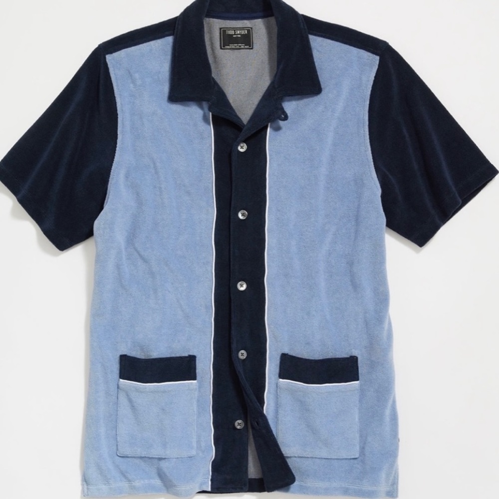 Todd Snyder terry cloth cabana shirt size large